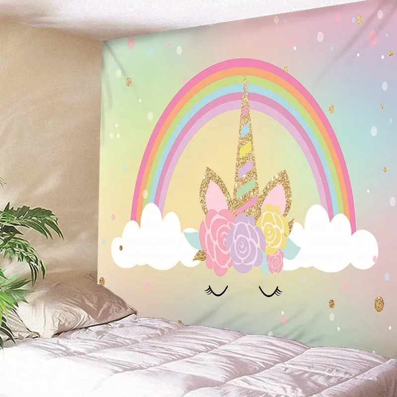 Customizedrinbow Единорог Настенная Декорация Гобеленовая роспись Одежда Ремесло фон Декор прямоугольный гобелен покрывало
