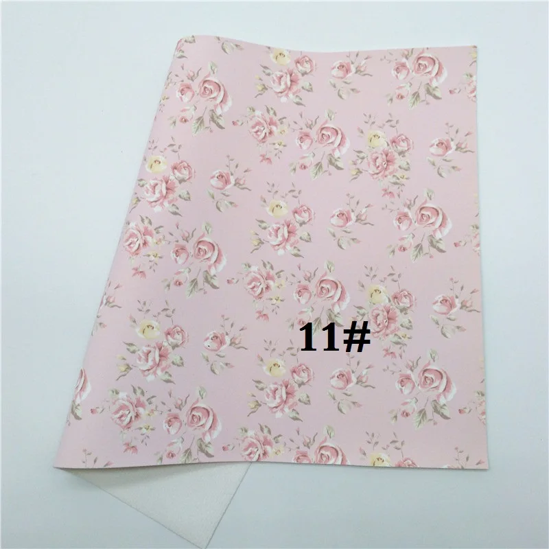 11 Glitterwishcome 21X29 см A4 размер с цветочным принтом искусственная кожа ткань, синтетическая кожа ткань листы винил для бантов, GM466A - Цвет: 11