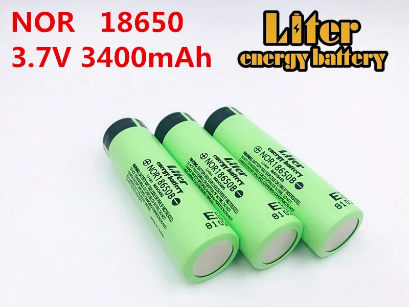 Литровая батарея 5 шт. 100% оригинал 18650 3400 мАч NOR18650B 3 7 V литий ионный аккумулятор