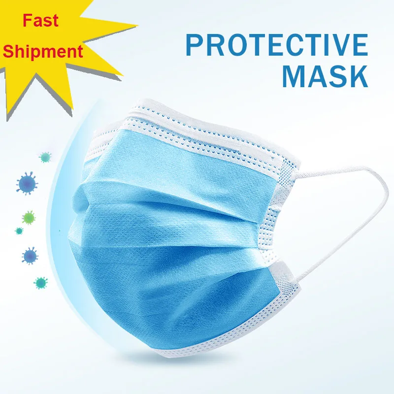

50 pcs/Bag NOT Medical Mask for Face Surgical Medical Anti-virus Thickened Disposable Mouth 3 Layer Earloop Masks for Women Kids