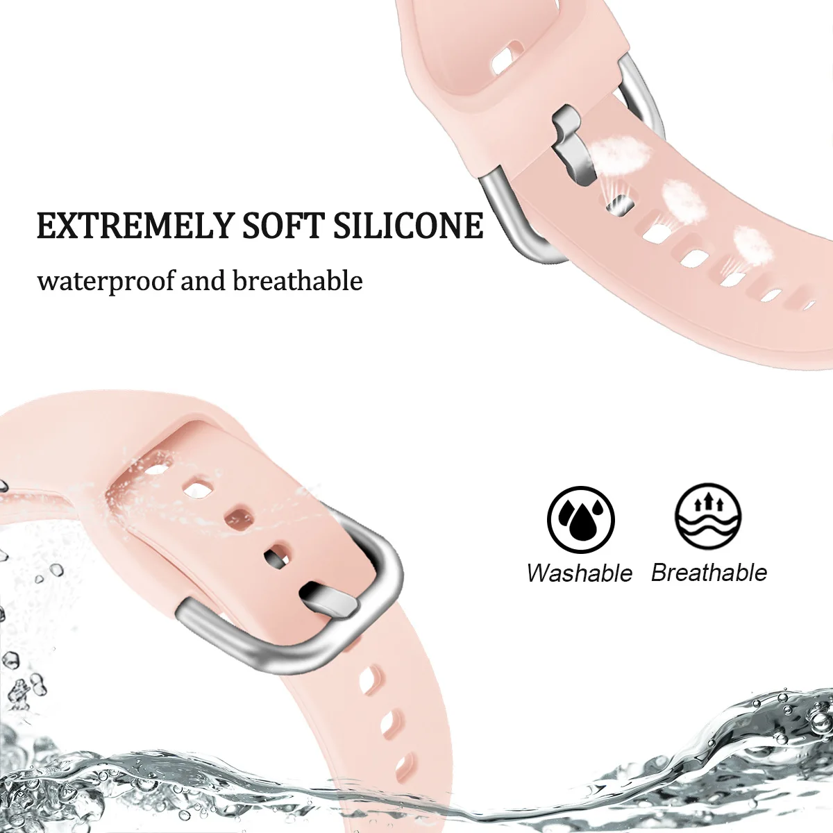 Мягкий силиконовый ремешок для часов samsung Galaxy Watch Active 2 40 мм 44 мм спортивный водонепроницаемый женский мужской браслет ремешок