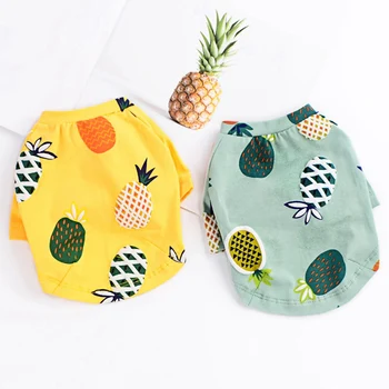 

Summer Pineapple Puppy Dog Cat Dresses For Yorkies Chihuahua Clothes Soft Cotton Pet Dog Clothes Cats Animals T-shirt