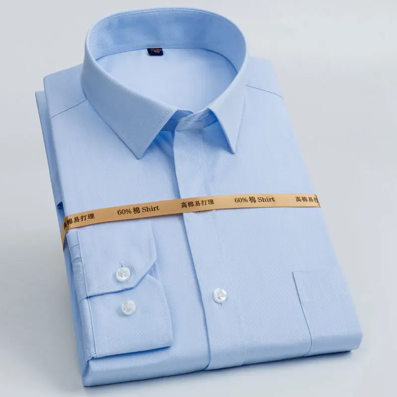Деловая мужская деловая рубашка с длинным рукавом, 60% хлопок, простая в уходе, для офиса, для работы, вечерние, модные, высокое качество, мужская рубашка - Цвет: 6500-12