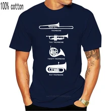 Funny Types Of Trombone Marching Band T Shirt Gift Create Basic Unique Pictures O Neck Cotton Summer Style Shirt