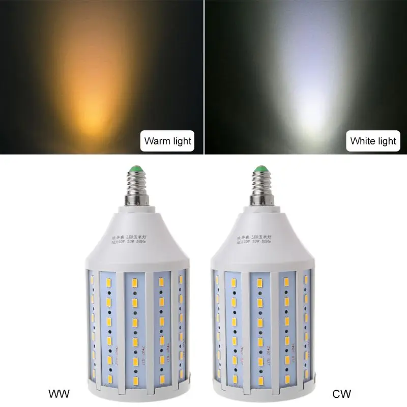 E14 светодиодный энергосберегающий светильник 30 Вт AC 220 В теплый/холодный белый свет Кукуруза лампа 5730 SMD для украшения дома AXYC