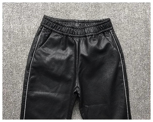Autumn and Winter Fashion Warm Leather Pants Women Haren Pants Slim Waist PU Leather Casual Pants Fashion