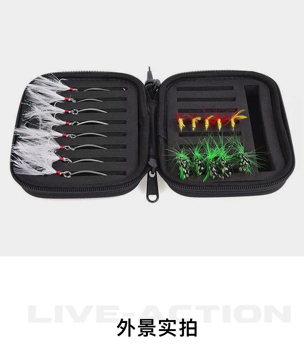 Angeln Locken Tasche Einzelnen Jig Kopf Haken Fliegen Angelhaken Doppel Seite Löffel Künstliche Köder Taschen Harte Oxford PU Lagerung Tasche – Detail 9