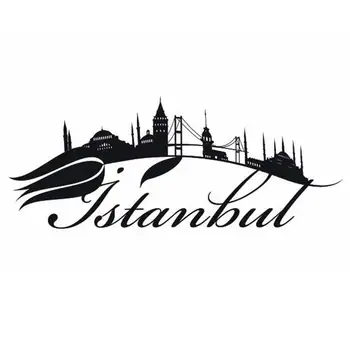 

ISTANBUL Skyline Decal Wall Sticker Vinyl Stickers Decor Mural Art Living Room Home Decoration Landmark Skyline Wall Decal