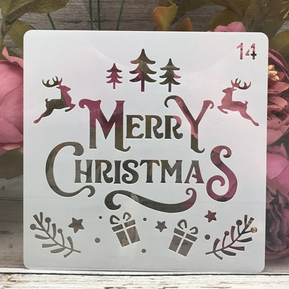 Feliz Natal stencils para pintura de parede,