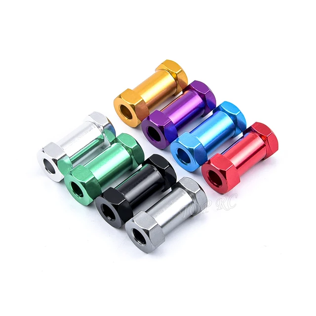 4pcs Aluminum 12mm Hex Wheel Hub Drive Adaptor 15/20/25mm Extension Combiner Coupler for 1/10 RC Car Crawler Axial SCX10 D90 4