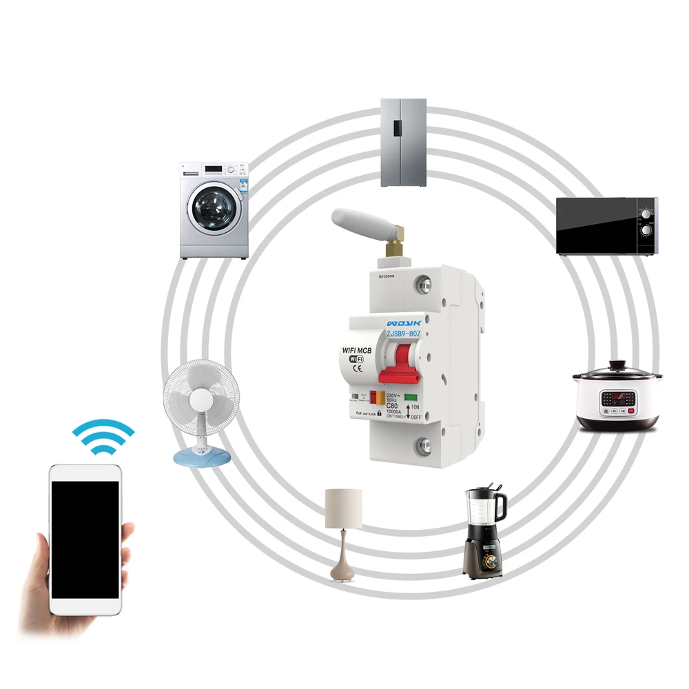 1P WiFi интеллектуальный выключатель с контролем энергии и функцией счетчика с Alexa и Google Home