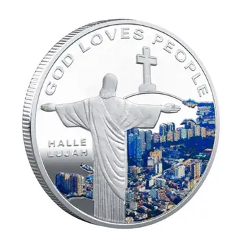 

Jesus Christ Religion Gold Silver Plated Commemorative Coin Collection Souvenir