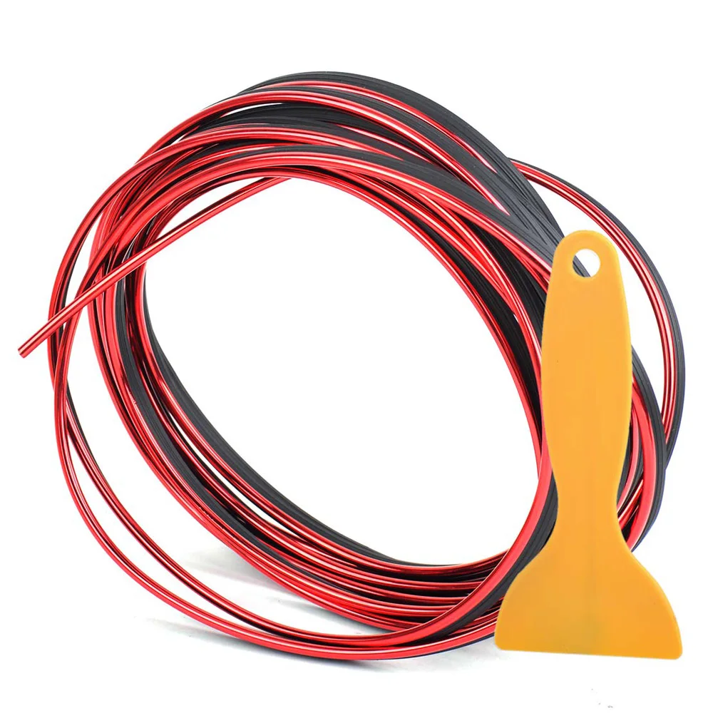 Авто Интерьер двери красный 5 метров DIY стикер литье полосы отделка Аксессуары