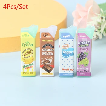

1:12 Scale Miniature Dollhouse Food Milk Carton Bottle Drink Cup Pretend Foods for 1/12 Doll House Kitchen Accessories
