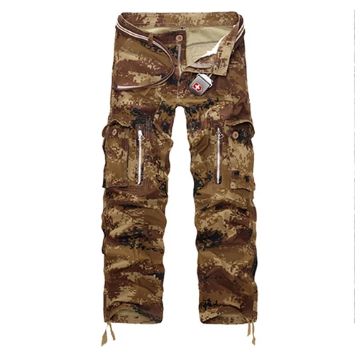 star camo Новая мода Для мужчин Брюки-карго модные камуфляжные брюки хлопковые брюки-карго на молнии Для мужчин с большим количеством карманов праздничные "плюс сайз" 28-40 - Цвет: star camo