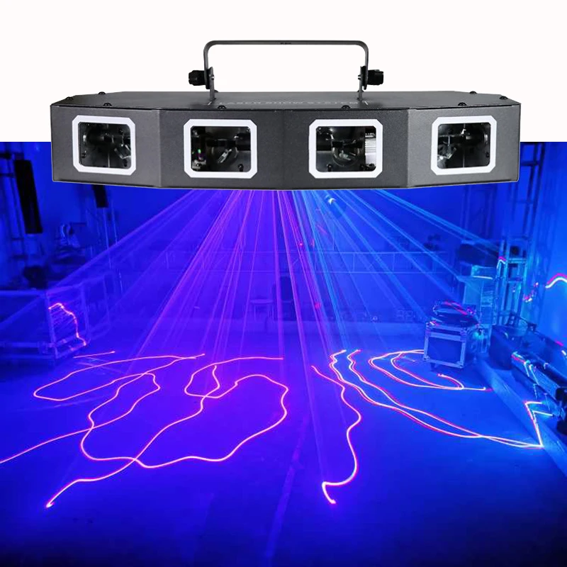 Proiettore Laser Professionale A Quattro Teste Con Luce Laser A Colori Effetti Rgb Attivi Dj Disco Music Xmas Club Party Stage Proiettore Laser