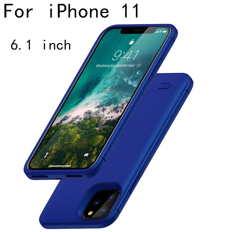 i11-Blue Чехол для зарядного устройства для iPhone 11 Pro, аккумулятор max, чехол для зарядного устройства, чехол для iPhone 11, тонкий внешний аккумулятор - Цвет: i11-Blue