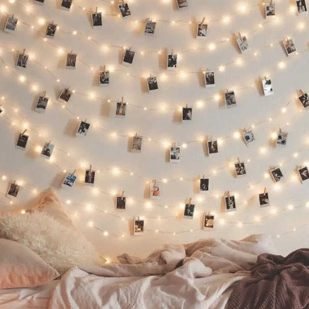 

HobbyLane Party Decorarion LED String Light Photo Clip Fairy Garland Warm White Lamp with Clip Wedding Kerstboom