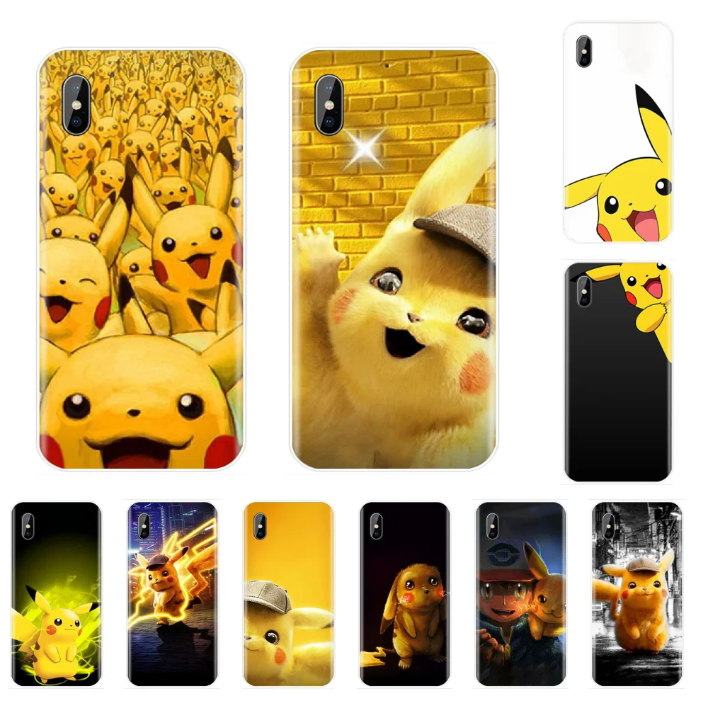 Чехол pokemons Evee pika черный мягкий чехол для iphone 4 и 4s телефона из ТПУ 5 5S SE 5C 6 6S 7 8 plus X XS