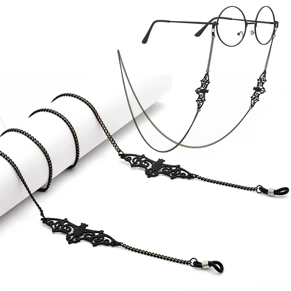Women Retro Black Bat Sunglass Chains Lanyards Eyewear Accessories Sunglasses Reading Glasses Strap cord glasses hanging rope glasses straps glasses chain glasses retainer