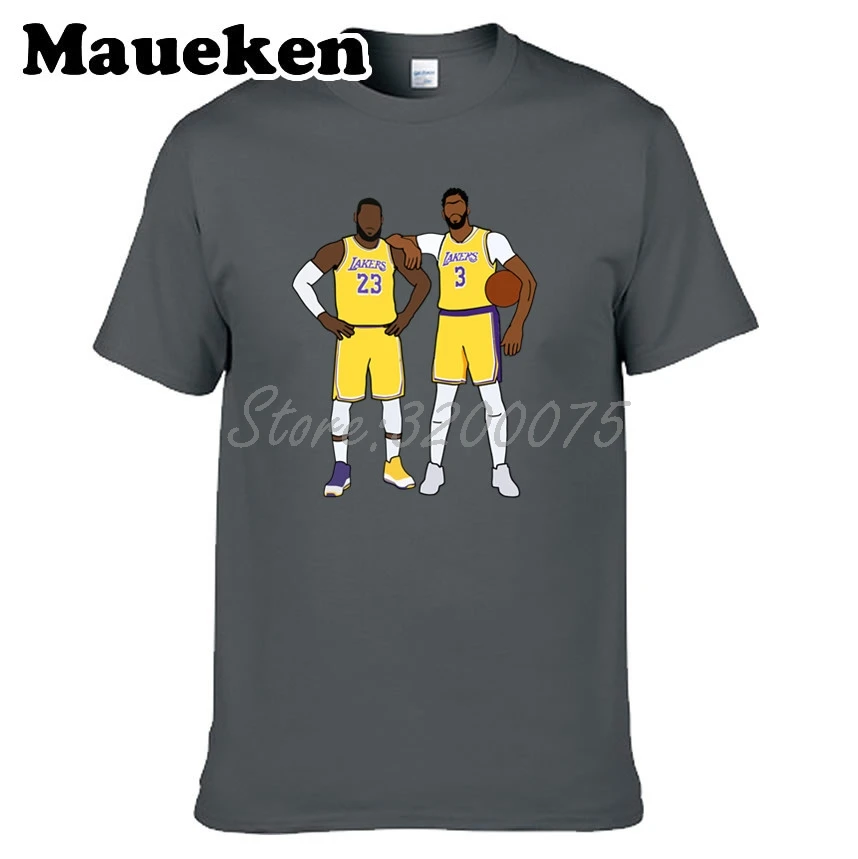 Мужская футболка Contend Champion Lebron James 23 x Anthony Davis, 3 звезды, одежда в стиле Лос-Анжелес, футболка, футболка с круглым вырезом, W19102002 - Цвет: 14