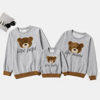 

PatPat Animal Bear Pattern Grey Family Matching Sweatshirts