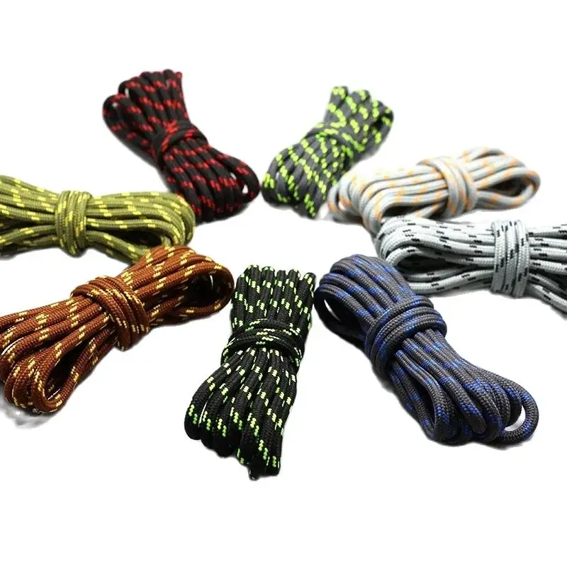 Durable Outdoor Sport Shoelaces - Round, Non-Slip, Multiple Lengths & Colors