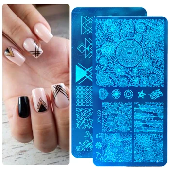 

Geometry Stamping Plates Butterfly Flower Nail Art Image Plates Stamp Templates For Printing Manicure Stencil Tools NFXYJ17-32