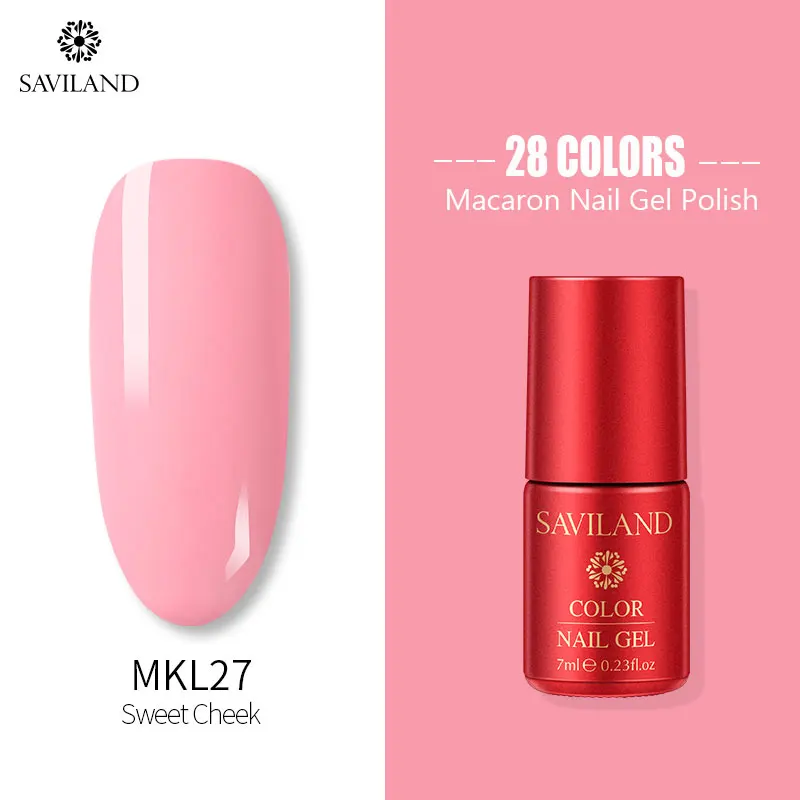MKL27 SAVILAND Macaron лак для ногтей Ручка лак с блестками верхнее пальто Праймер Блеск Дизайн ногтей гель лак украшение - Цвет: MKL27