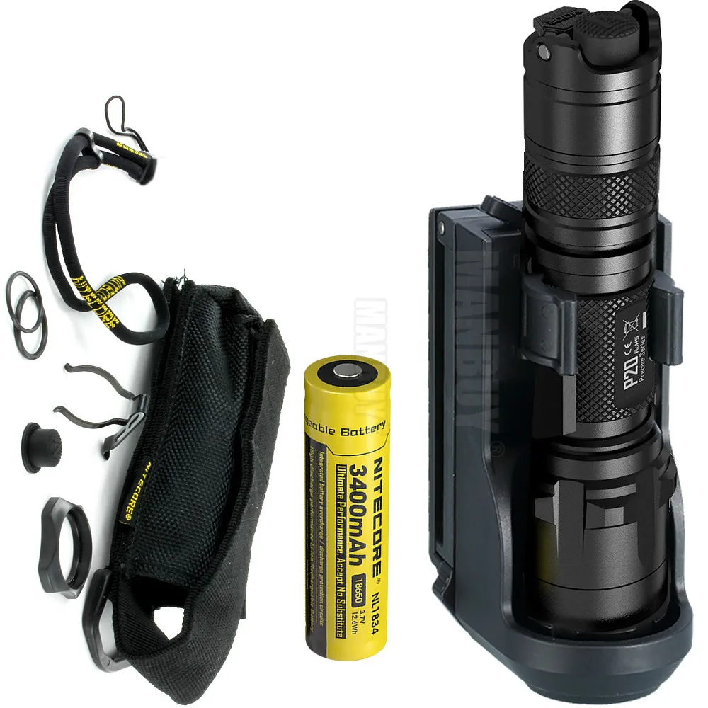 Бесплатная доставка NITECORE P20 P20UV фонарик + NTH25 кобура 18650 перезаряжаемый