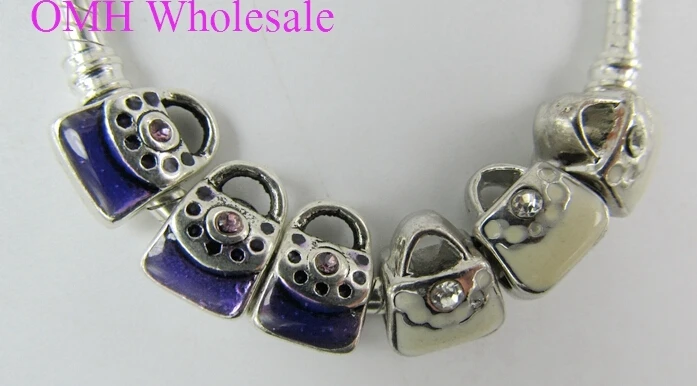 OMH Wholesale Jewelry Accessories Zinc Alloy Bag European Space Bead Bracelet F8219 | Украшения и аксессуары