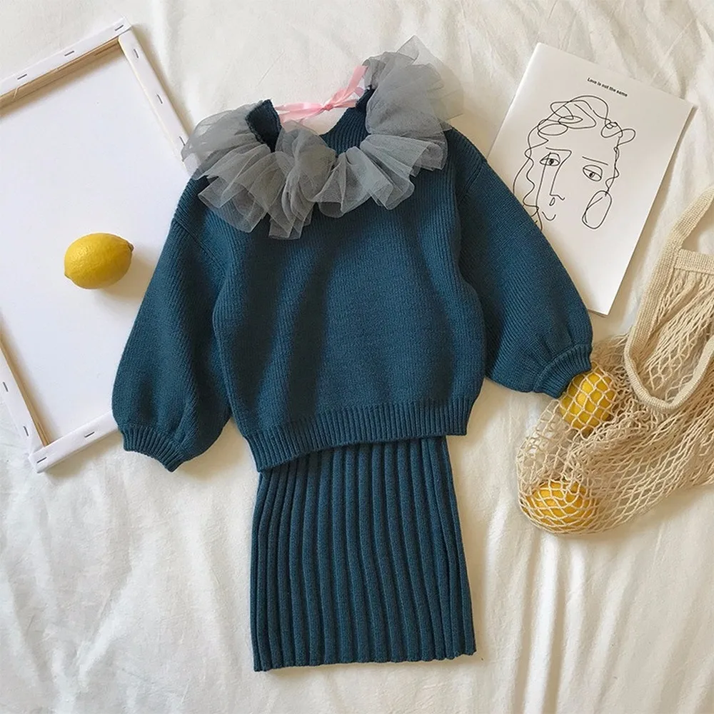 Осень 2019 новый дизайн одежда для маленьких девочек Детский милый свитер вязаное