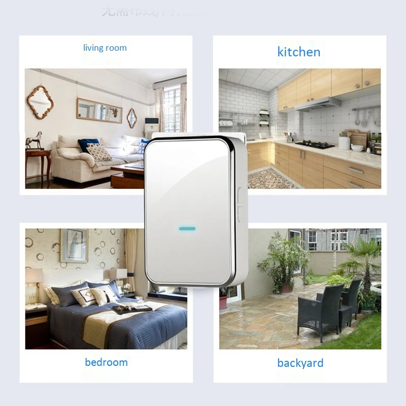 Беспроводной дверной звонок с автономным питанием без батареи Водонепроницаемый 150 м Диапазон дверной кнопка звонка дверной звонок для