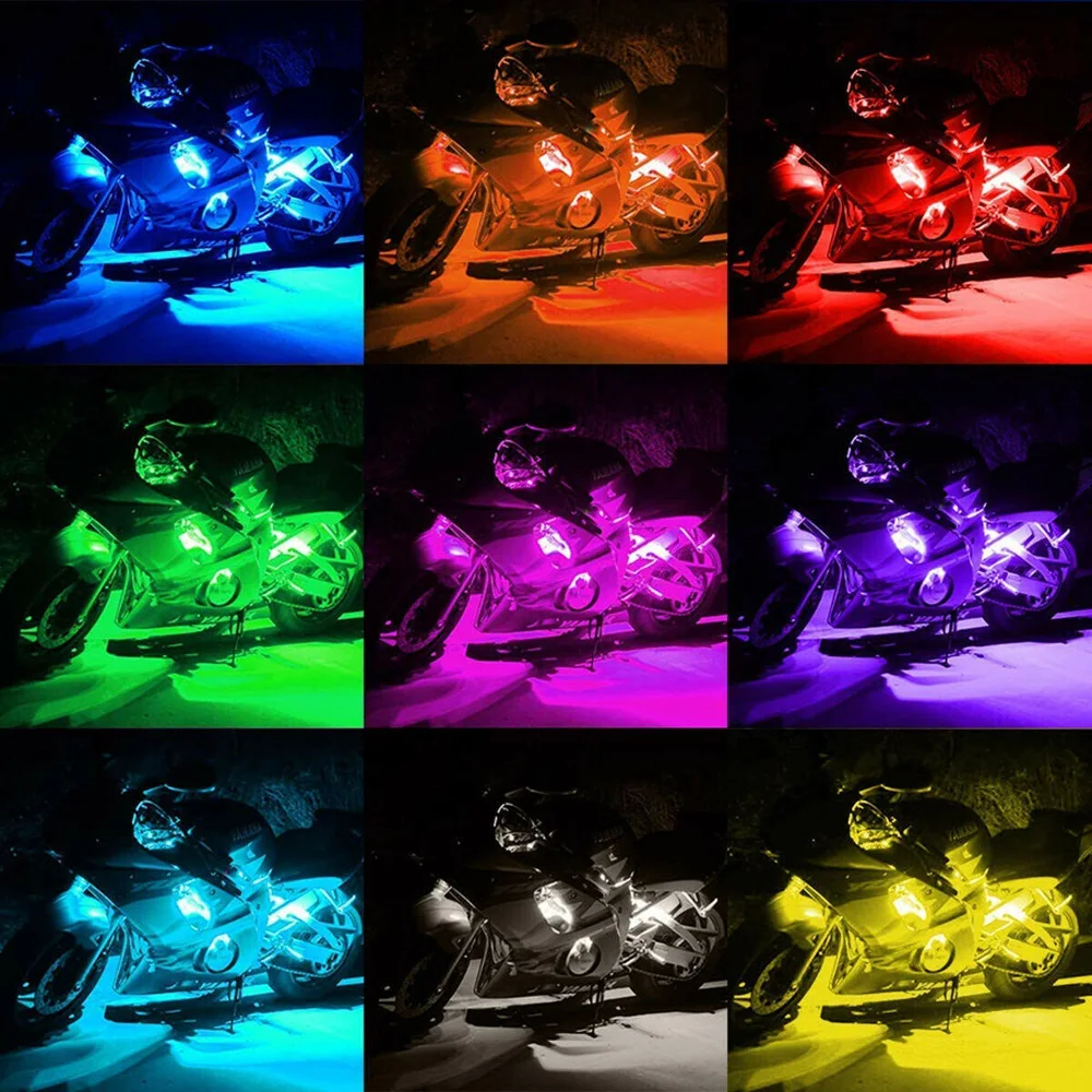 12 шт. мотоцикл RGB светодиодный неоновый светильник под свечением s полосы 120 светодиодный Универсальный светильник для грузовика