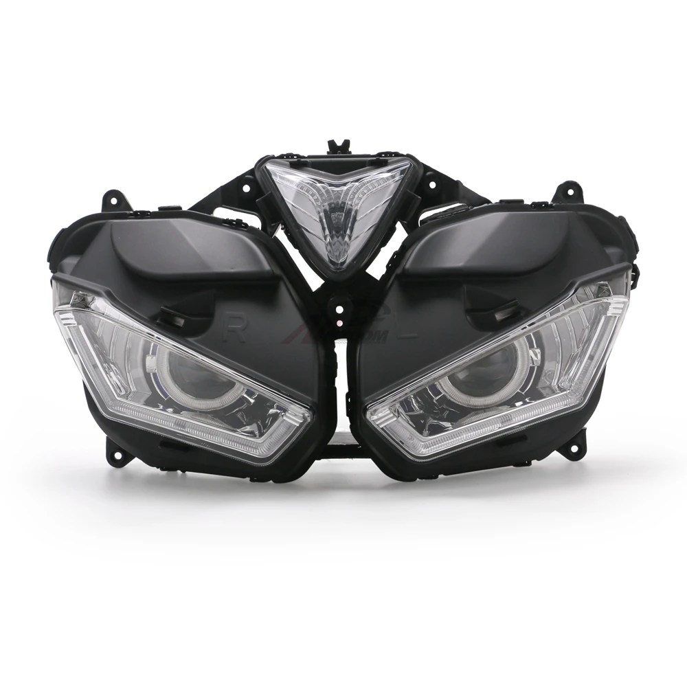 Для YAMAHA YZF R25 R3 мотоцикл полный светодиодный головной фонарь демон глаз HID проектор фары YZF-R25 R3 HID Ангел глаз 2013