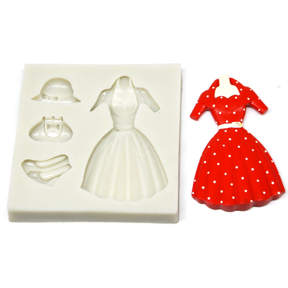 Moule A Gateau En Silicone Fondant Robe De Soiree Mariage Chaussures Modelage De Gateau Au Chocolat Outils De Decoration De Gateau Aliexpress