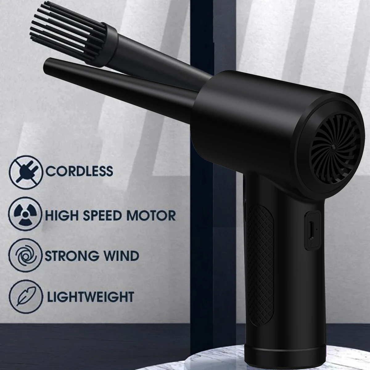 Cordless Air Duster Electric 51000RPM Wireless Dust Gun Compressed Air Blower Powerful Hair Dryer Computer Keyboard Cleaning 3
