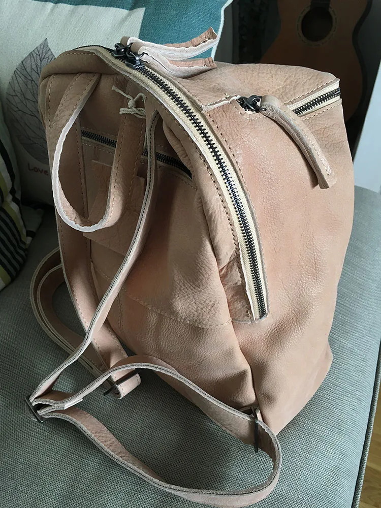 Vendange Новая мода для женщин школьный стиль Винтаж ручной работы натуральная кожа сумка маленький ранец 2423
