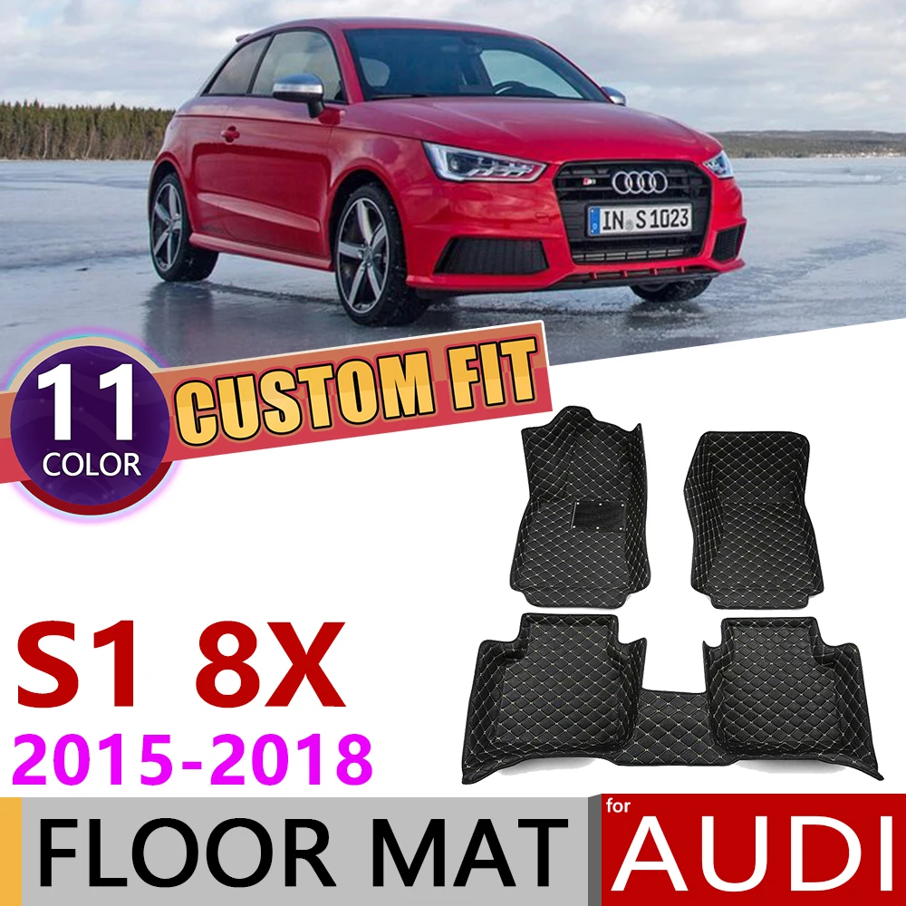 Изготовленный На Заказ Кожаный Автомобильный Брелок коврики для Audi S1 8X 2015 ~ 2018 2