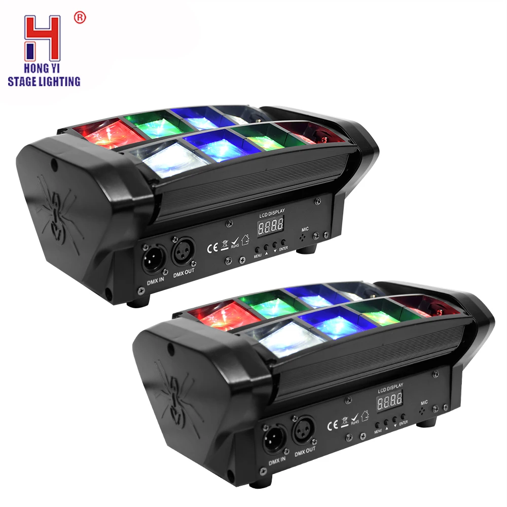 

Dj lighting led moving head beam 8x6w spider lights rgbw with dmx512 control for party disco dj stage equipment 2pcs/lot