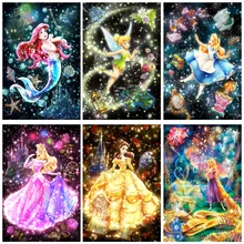 Disney Princess Character Diamond Painting Cartoon Art 5D DIY Hobby Embroidery Full Drill Children Gift Mosaic Home Decoration