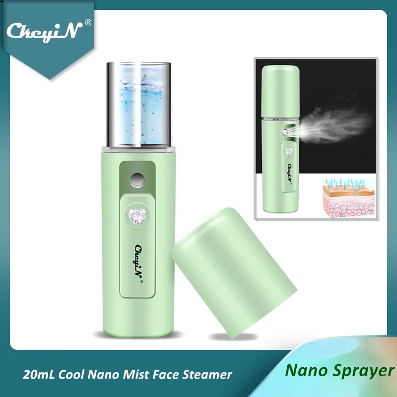 CkeyiN Mini Facial Steamer Humidifier Handy Cool Nano Mist Sprayer Beauty Face Moisturizer Moisturizing Hydrating Skin Care 50 nano facial mister cool mist 30ml facial handy mist sprayer mini steamer for face moisturizing hydrating for skin care makeup