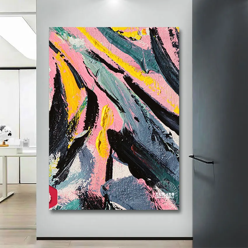 

Хит продаж ручной работы, холст без рамки, искусство, настенные подвески, искусство, Новое поступление, абстрактный нож, картина маслом