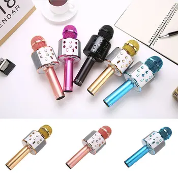 

KTV Wireless Karaoke Microphone Bluetooth Handheld Portable Speaker Home KTV Player with LED Lights Christmas Birtay Home Party