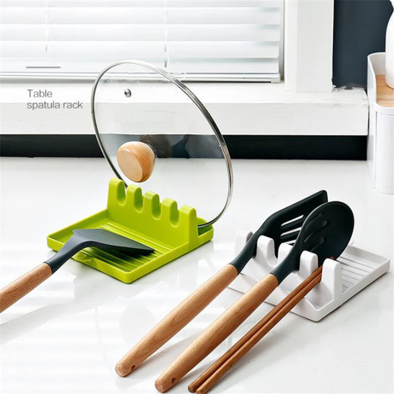

Kitchen Utensil Holder Silicone Spoon Spatula Rack Shelf Multipurpose Stand Kitchen Storage Shelves Accessories Organizer 1pc