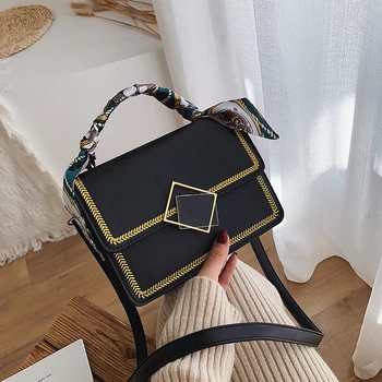 

PU Leather Solid Color Crossbody Bags For Women 2019 Fashion Embroidery Designer Shoulder Messenger Bag Lady Travel Handbags