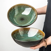 Chinesischen stil retro grün keramik schüssel haushalt nudel schüssel spezialität ramen schüssel schüssel schüssel kommerziellen