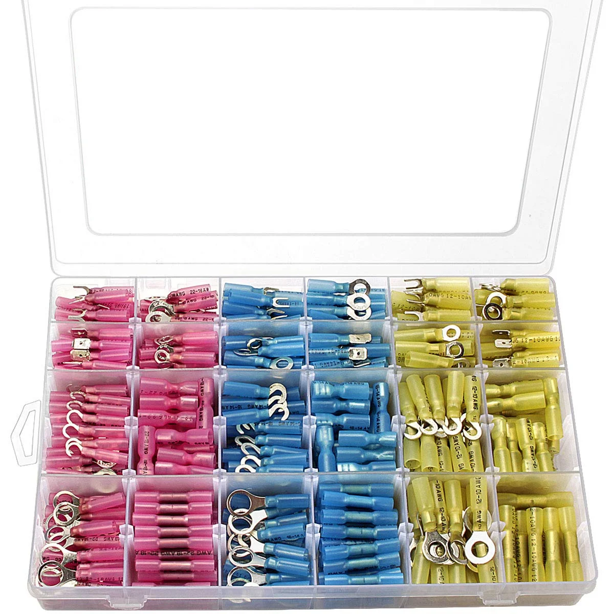 540PCS Box Set 540/510/250/120 шт. термоусадочные уплотнения Электрический провод разъем Водонепроницаемый сращивания кабельная обжимная Клемма комплект AWG22-10 - Цвет: 540PCS Box Set
