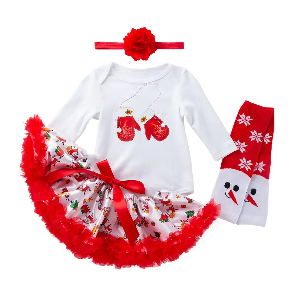 Коллекция года, зимняя Рождественская Одежда для новорожденных девочек костюмы для маленьких девочек футболка+ платье Детская одежда для маленьких девочек, комплект одежды