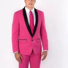 Новейший дизайн ярко-розовый мужской вечерний костюм жениха смокинги друзей жениха свадебный Блейзер Костюмы для лучшего человека(куртка+ брюки